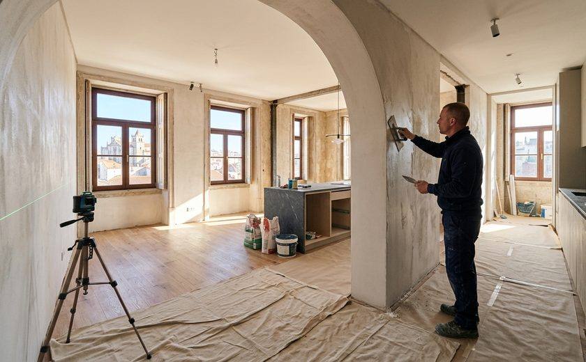 Remodelações Gerais de Interiores e Exteriores Brico Bom — Obra de remodelação geral interior chave-na-mão de apartamento e moradia em Leiria